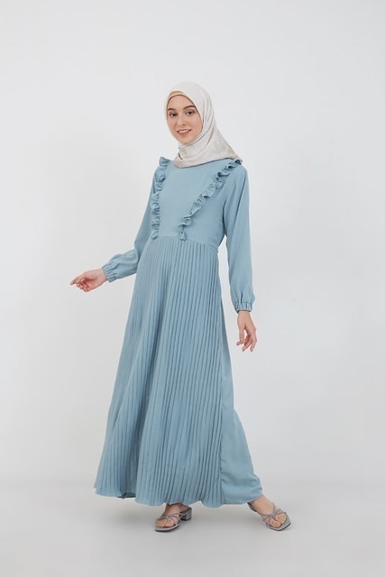 Hijabenka Sephia Mesya Pleats Dress 1